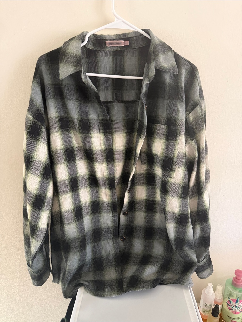 Vici Black & White Plaid Jean Jacket